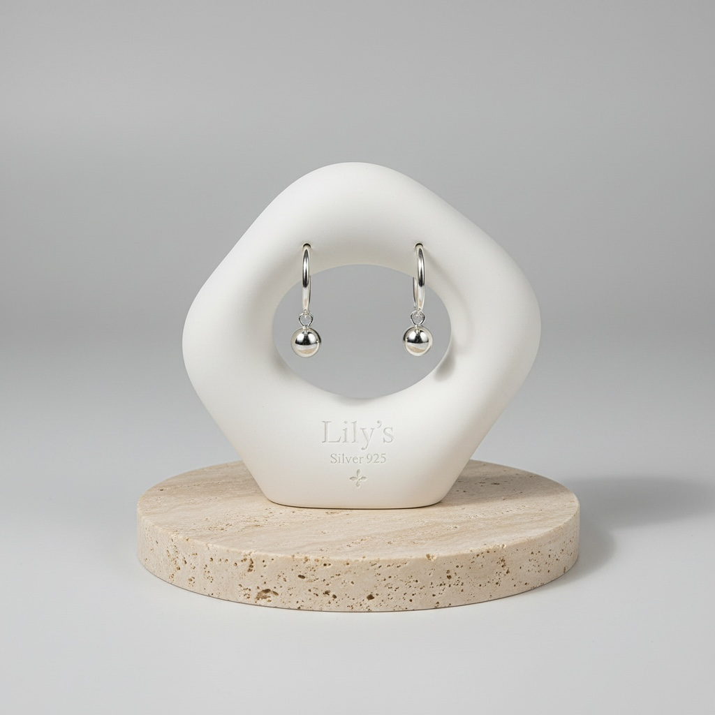 Aretes Aro con Esfera en Plata 925 — Minimalismo Moderno y Atemporal