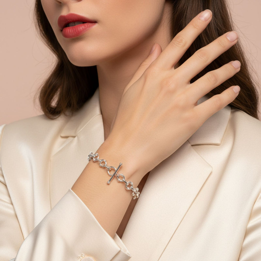 Brazalete Articulado en Plata 925 — Diseño Geométrico que Impone