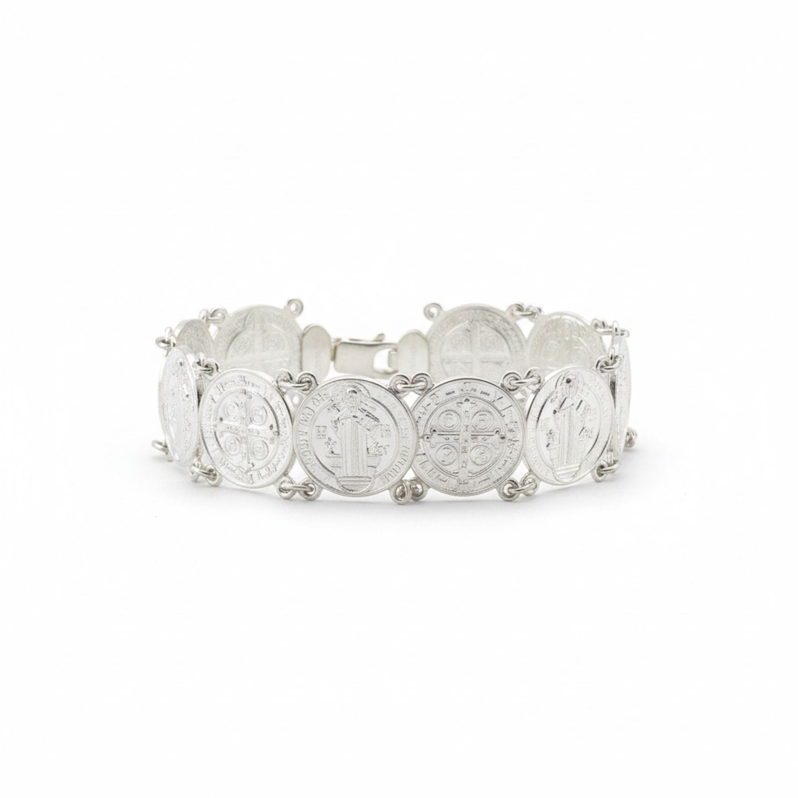 Pulsera Medallas Sagradas en Plata 925 — Fe, Protección y Elegancia