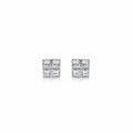 Aretes Topo Cuadrado con Zirconias en Plata 925 — Geometría y Brillo Múltiple