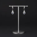Aretes Argolla Mano de Fátima Pavé con Piedra Azul en Plata 925 — Protección en Movimiento
