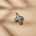 Dije Cruz Pavé Bicolor Zirconias en Plata 925 — Fe con Glamour Bicolor
