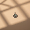 Dije Medallón Ojo Turco Boho con Turquesa en Plata 925 — Protección con Alma Boho