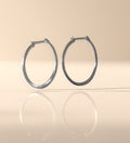 Aretes Argolla Ovalada Lisa 3.5cm en Plata 925 — Elegancia Atemporal